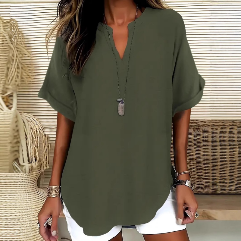 Damenbluse | Leichte atmungsaktive Bluse mit lockerem Schnitt