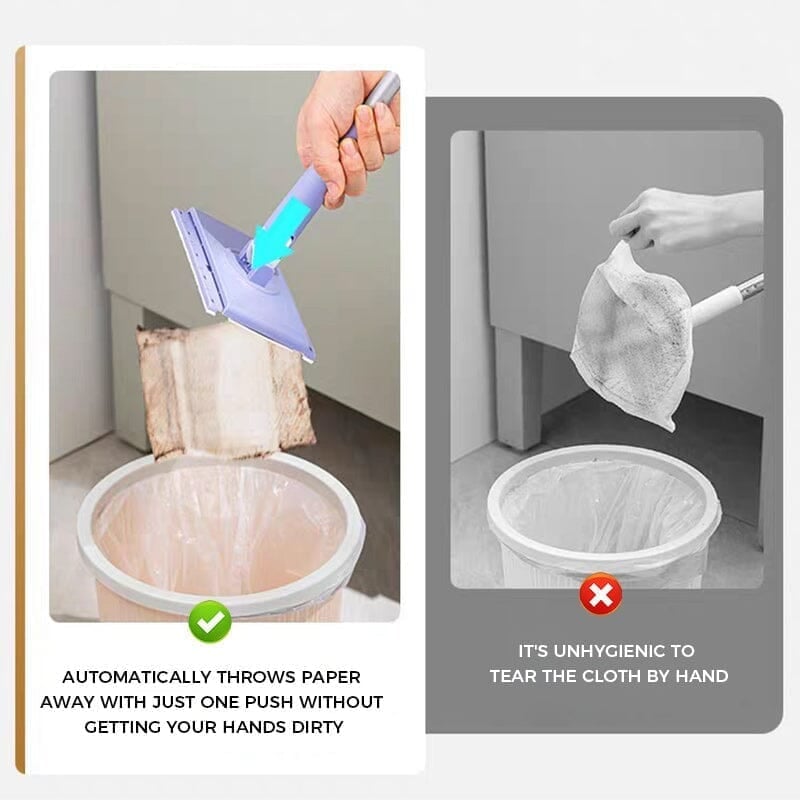 Flachmopp mit Einweg-Tüchern &amp; Klappkopf | Schnelle Bodenreinigung für Holz, Laminat &amp; Fliesen | Leicht &amp; hygienisch