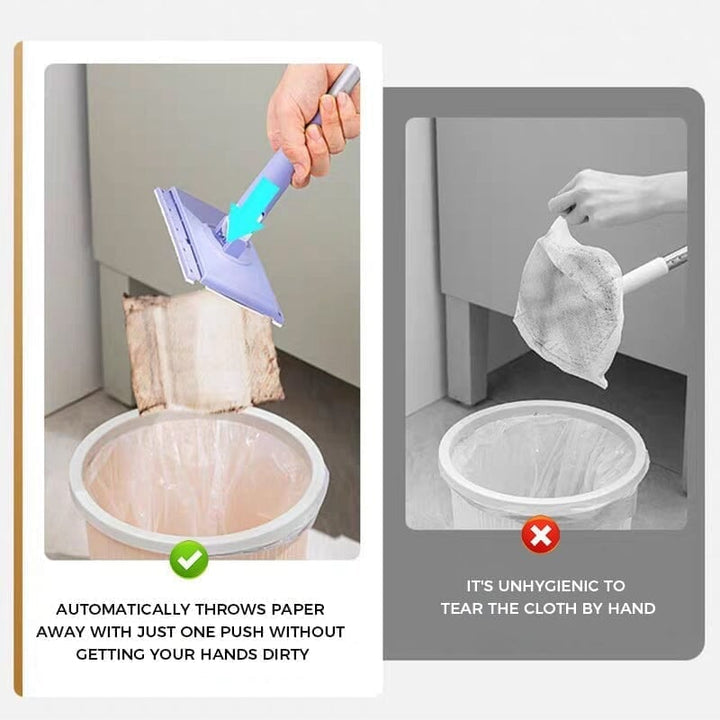 Flachmopp mit Einweg-Tüchern &amp; Klappkopf | Schnelle Bodenreinigung für Holz, Laminat &amp; Fliesen | Leicht &amp; hygienisch