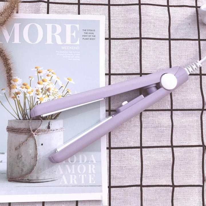 Mini-Lockenstab &amp; Glätteisen 2-in-1 aus Keramik | 190°C konstante Temperatur | Reisegröße 16,5 cm | Für Locken &amp; glattes Haar