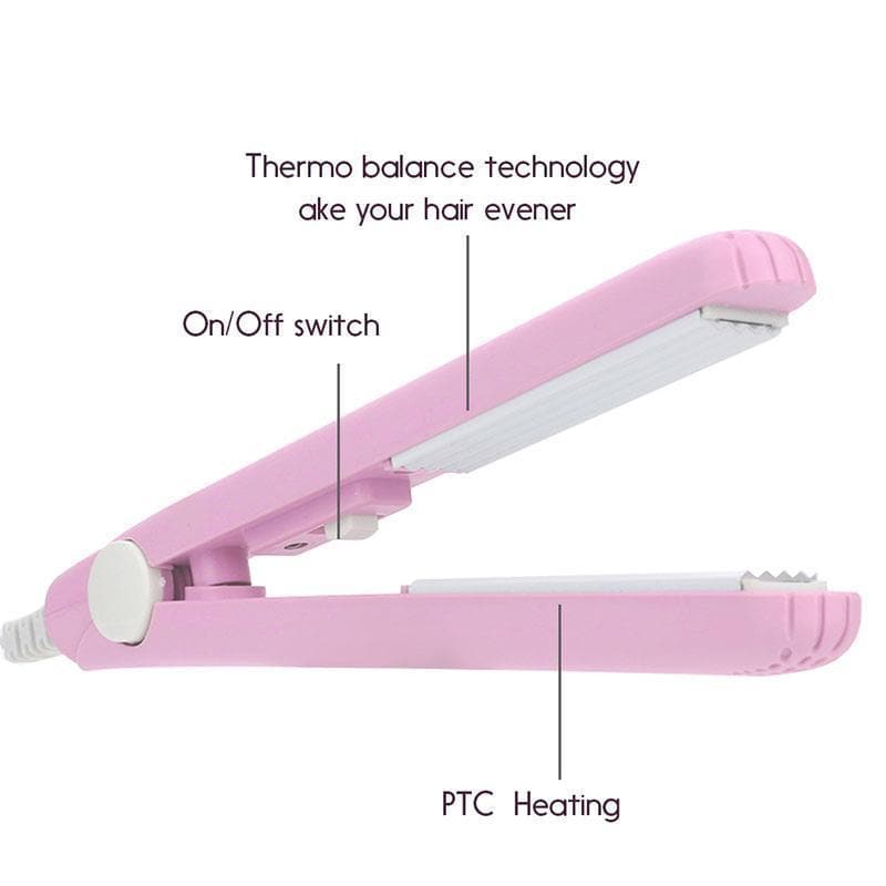 Mini-Lockenstab &amp; Glätteisen 2-in-1 aus Keramik | 190°C konstante Temperatur | Reisegröße 16,5 cm | Für Locken &amp; glattes Haar