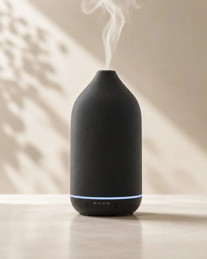 Keramik Aroma Diffuser | Ultraschall-Diffuser mit 200 ml Wassertaank und 7-farbigem Licht