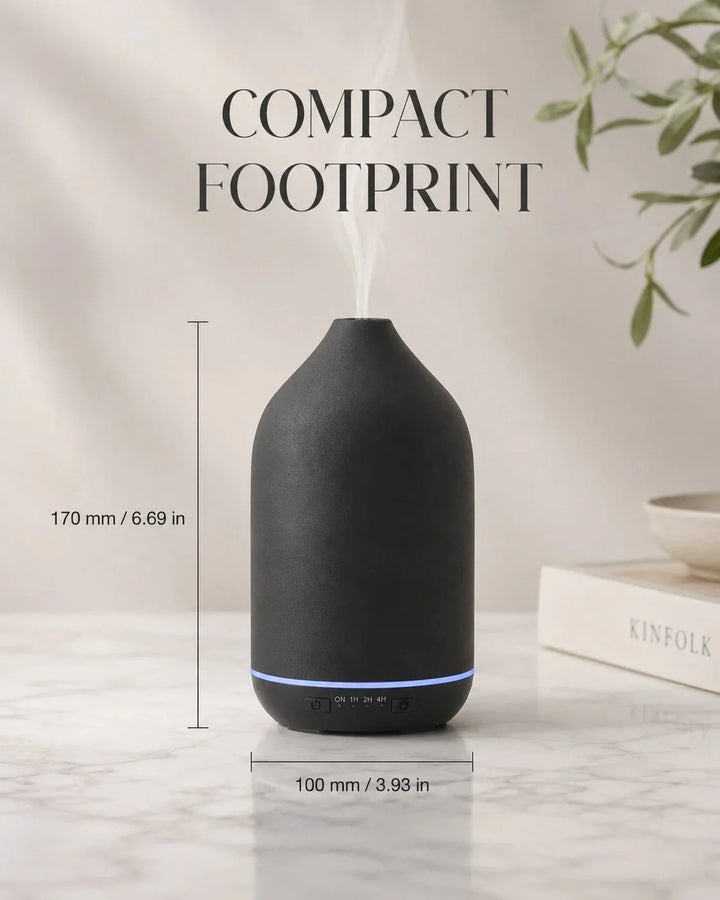 Keramik Aroma Diffuser | Ultraschall-Diffuser mit 200 ml Wassertaank und 7-farbigem Licht