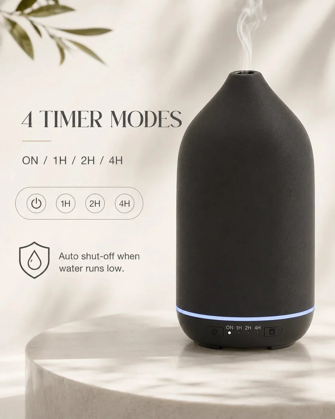 Keramik Aroma Diffuser | Ultraschall-Diffuser mit 200 ml Wassertaank und 7-farbigem Licht