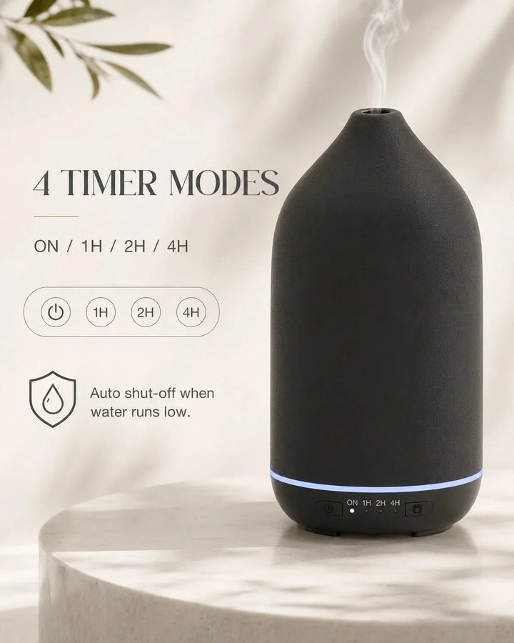 Keramik Aroma Diffuser | Ultraschall-Diffuser mit 200 ml Wassertaank und 7-farbigem Licht