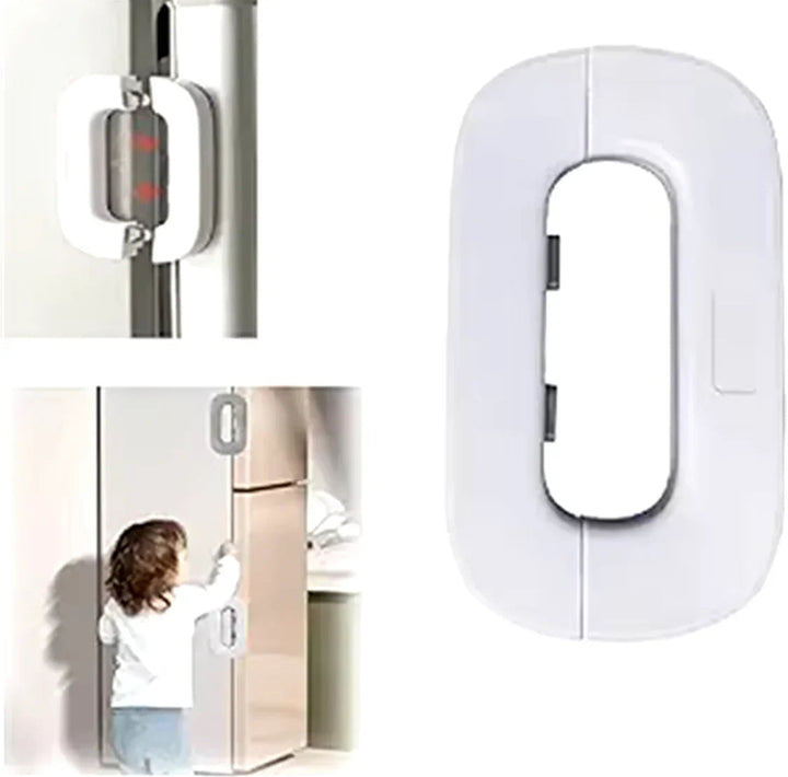 Sécurité enfant pour réfrigérateur et armoire | Mécanisme à double bouton-poussoir | Pour armoires, tiroirs, micro-ondes | Montage facile