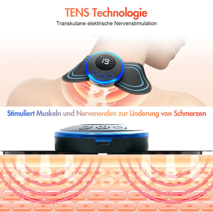 Electric massager | neck &amp; back massage | 15 intensity levels | portable &amp; rechargeable