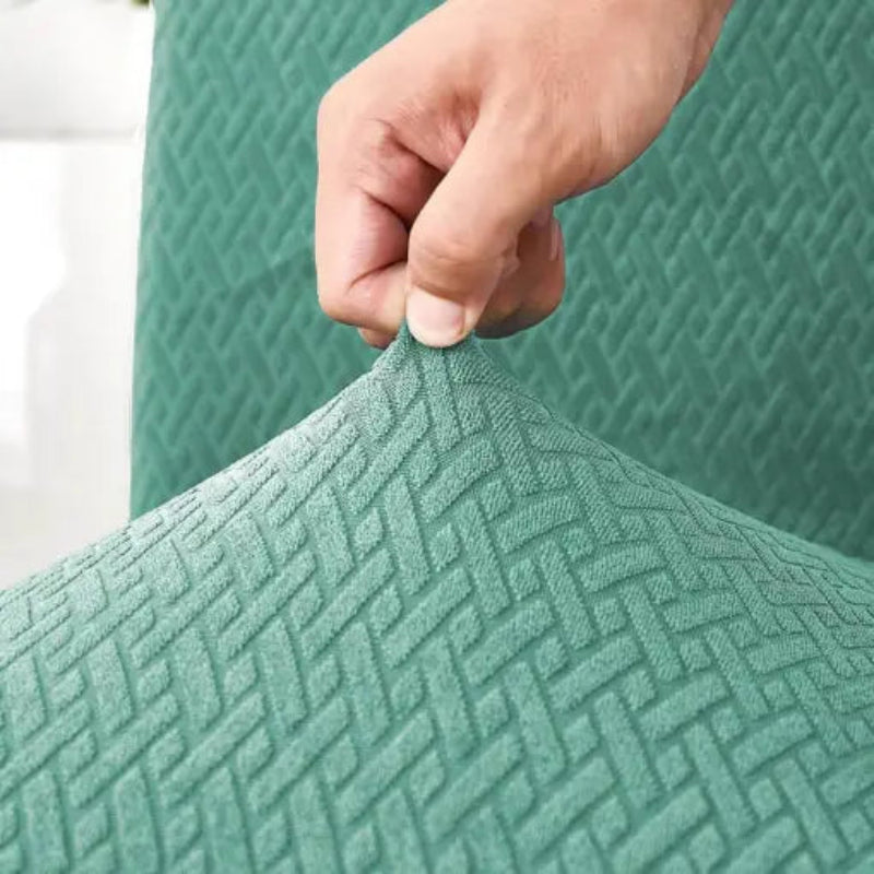 Jacquard-Stretch-Stuhlhussen im 2er-, 4er- oder 6er-Set | Für Rückenlehnen 45–60 cm | Fleckenresistent &amp; knitterarm | Perfekter Sitz ohne Verrutschen