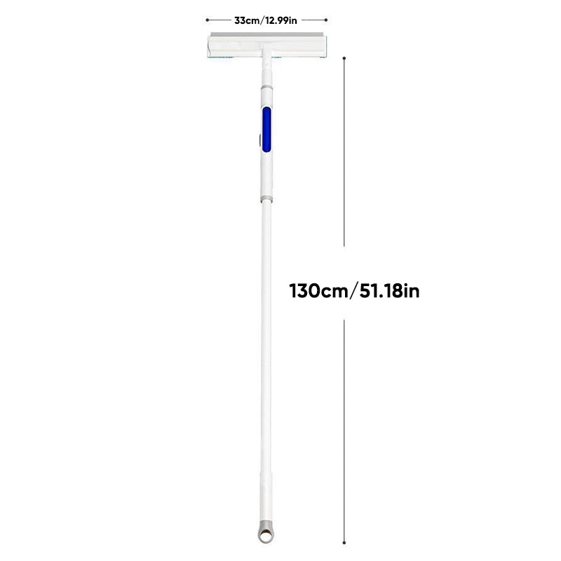Fensterreiniger mit Teleskopstange &amp; Doppelabzieher | Streifenfreie Glasreinigung mit Sprühfunktion | Für Fenster &amp; Spiegel
