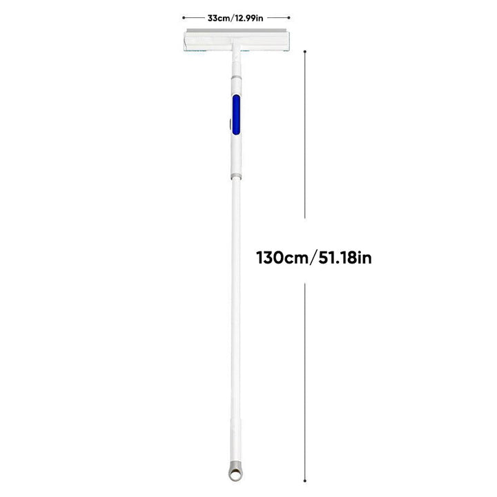 Fensterreiniger mit Teleskopstange &amp; Doppelabzieher | Streifenfreie Glasreinigung mit Sprühfunktion | Für Fenster &amp; Spiegel
