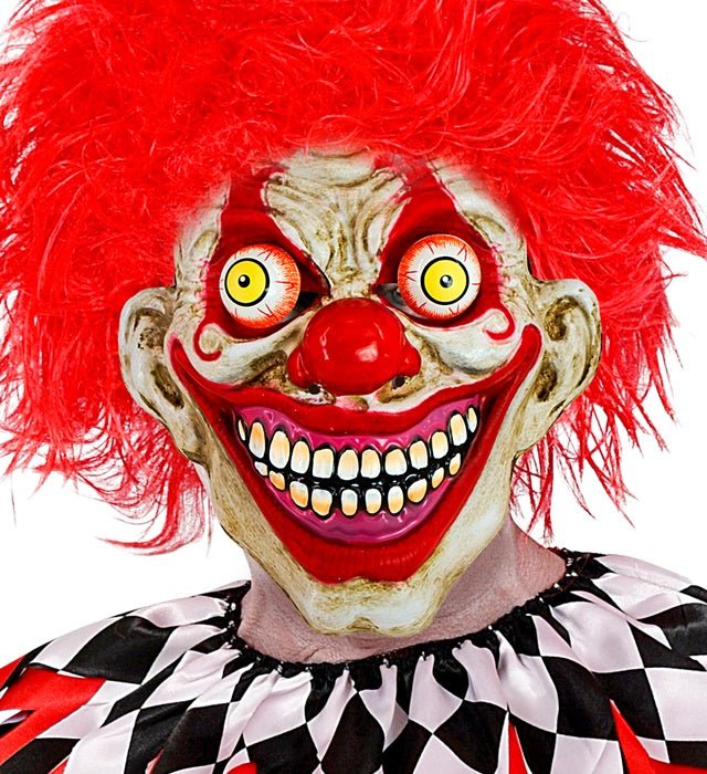Horror Clown Maske Halloween | Gruselige Clownmaske mit wackelnden Augen für Halloween-Kostüme und Mottopartys