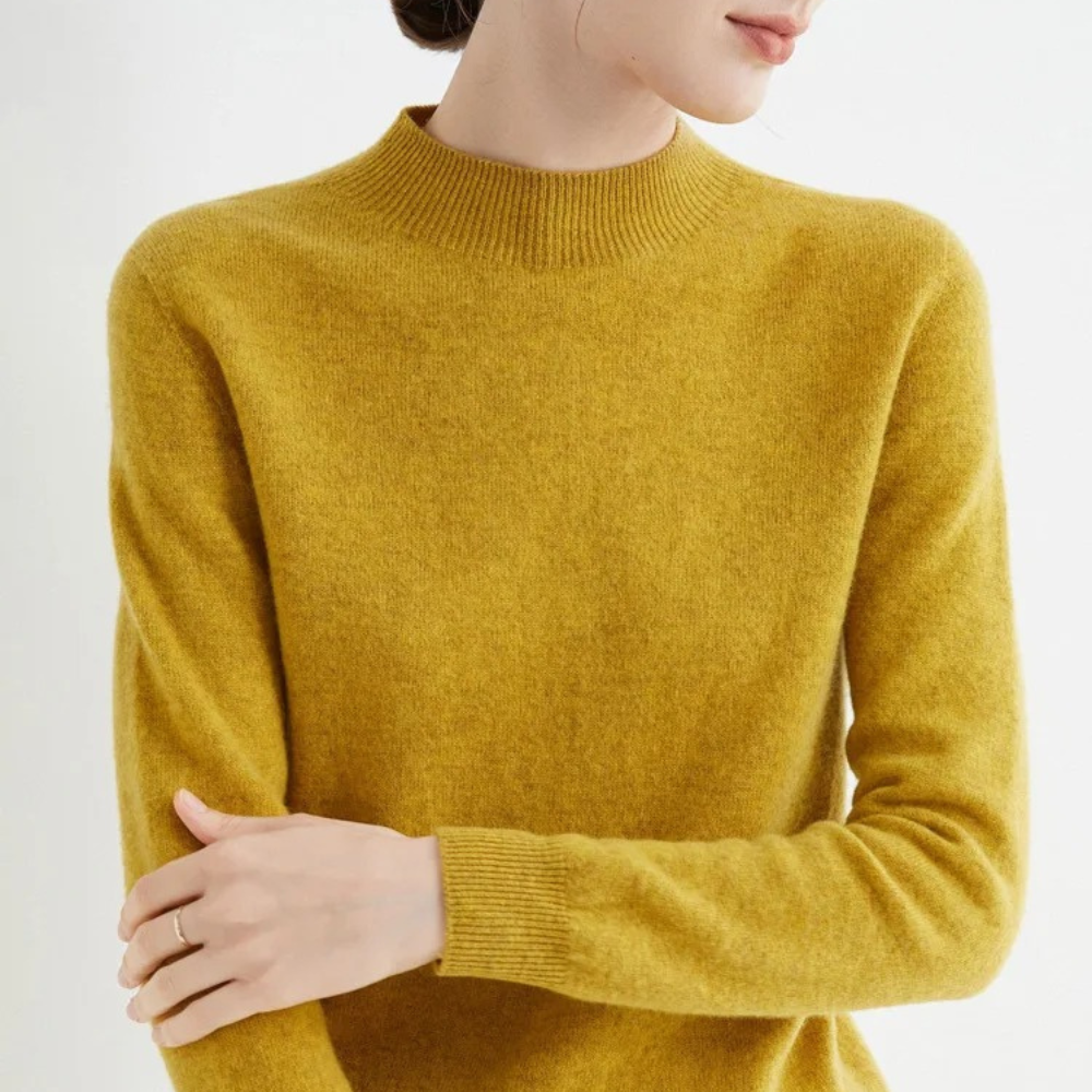 Damen Strickpullover mit hohem Kragen | Kuscheliger Pullover mit lockerer Passform für Alltag, Freizeit und festliche Looks