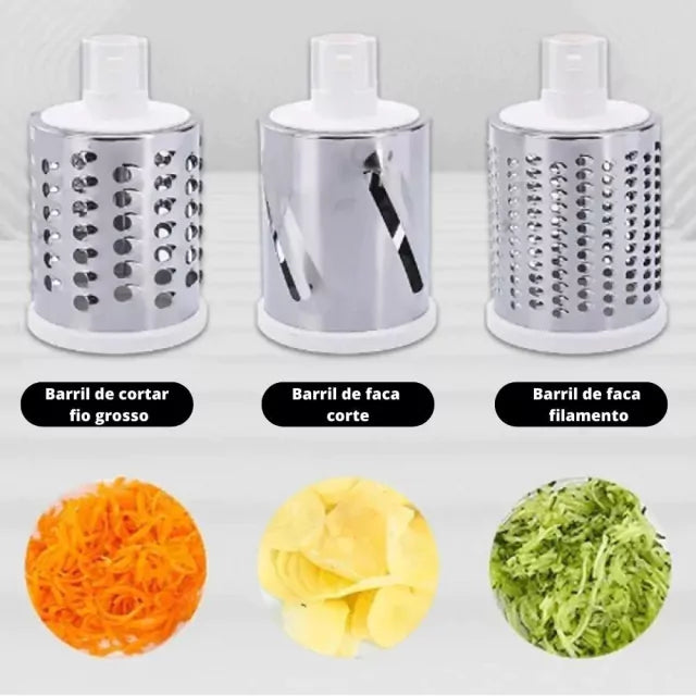 Multifunctional 3-in-1 vegetable cutter | Rotating grater, stainless steel blades | Cut, grate &amp; grind, compact &amp; safe