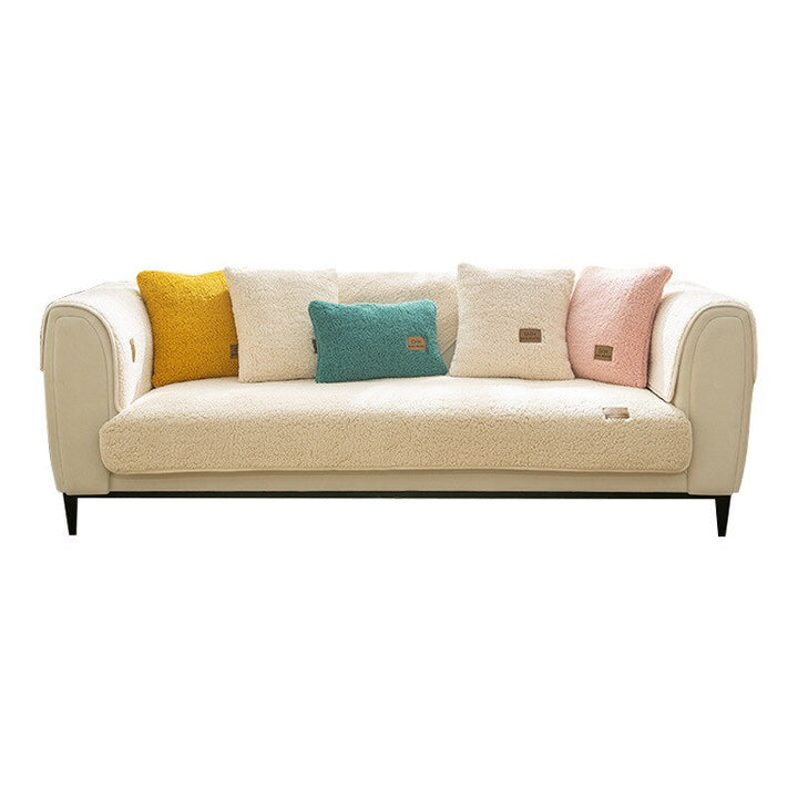 Copertura per divano in peluche a tutto tondo | Antiscivolo e ultra morbido | Protezione mobili da macchie e usura | Lavabile con 2 federe incluse