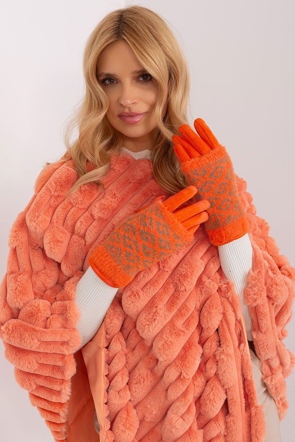 Damen Winterhandschuhe mit Touchscreen | Glatte Handschuhe mit abziehbarem Strickteil und Blumenstickerei am Zeigefinger