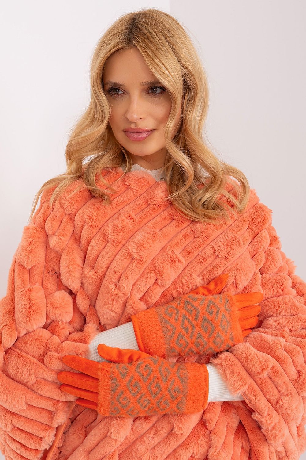 Damen Winterhandschuhe mit Touchscreen | Glatte Handschuhe mit abziehbarem Strickteil und Blumenstickerei am Zeigefinger