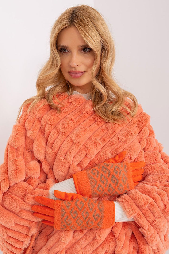 Damen Winterhandschuhe mit Touchscreen | Glatte Handschuhe mit abziehbarem Strickteil und Blumenstickerei am Zeigefinger