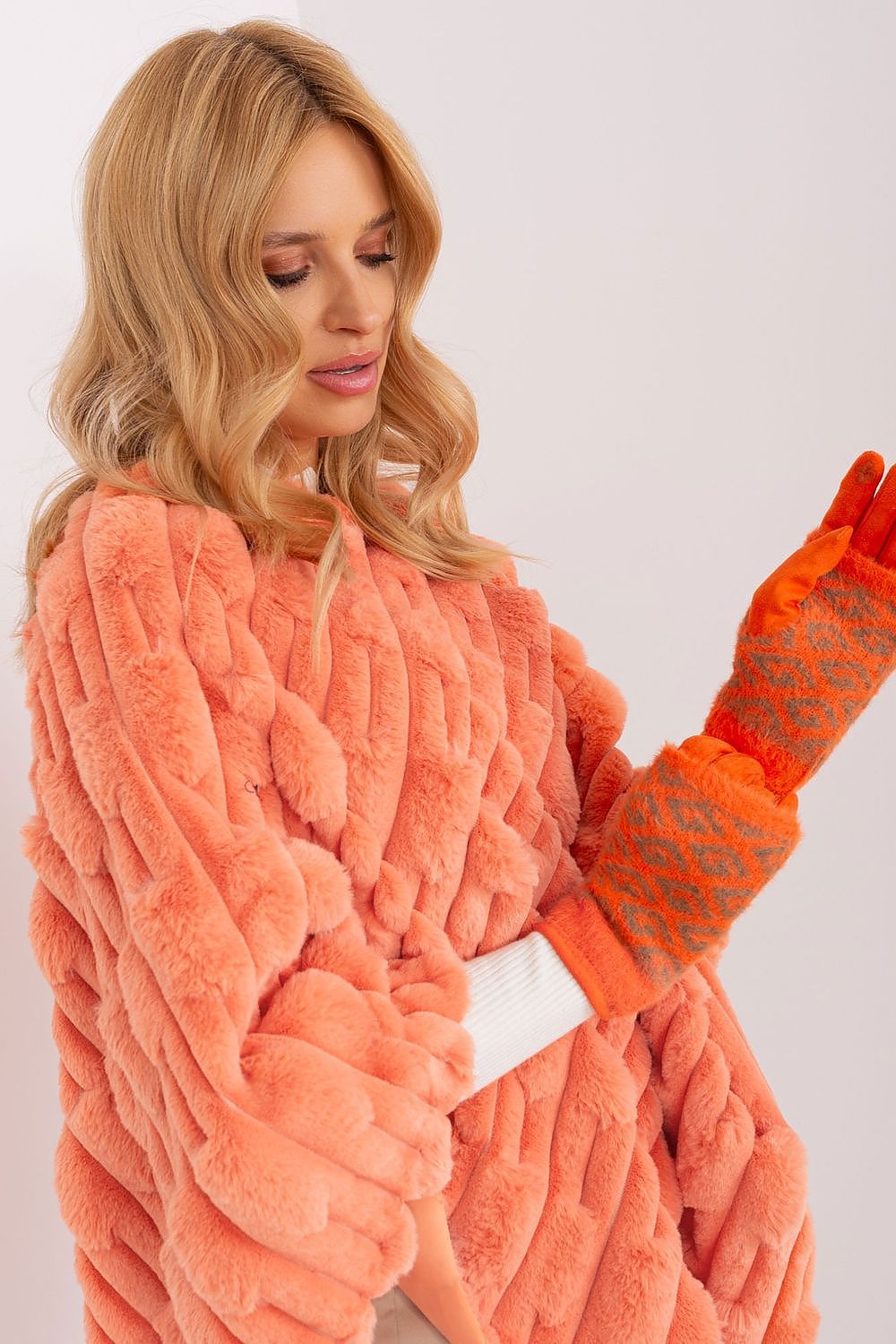 Damen Winterhandschuhe mit Touchscreen | Glatte Handschuhe mit abziehbarem Strickteil und Blumenstickerei am Zeigefinger