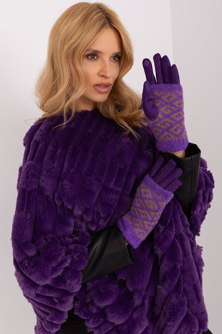 Damen Winterhandschuhe mit Touchscreen | Glatte Handschuhe mit abziehbarem Strickteil und Blumenstickerei am Zeigefinger