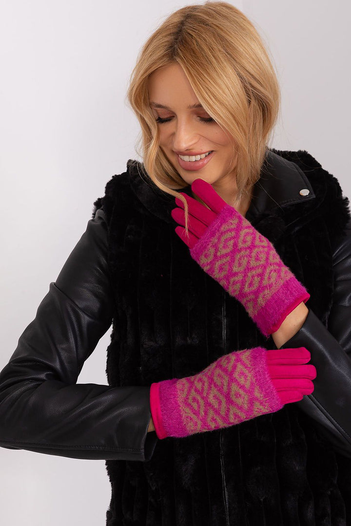 Damen Winterhandschuhe mit Touchscreen | Glatte Handschuhe mit abziehbarem Strickteil und Blumenstickerei am Zeigefinger