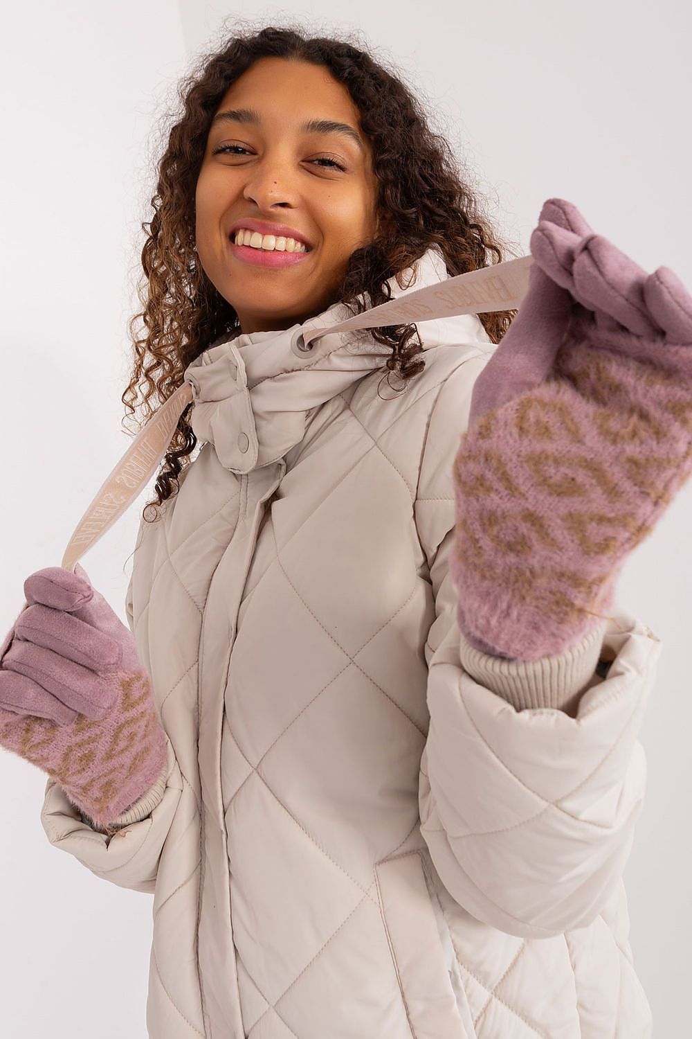 Damen Winterhandschuhe mit Touchscreen | Glatte Handschuhe mit abziehbarem Strickteil und Blumenstickerei am Zeigefinger
