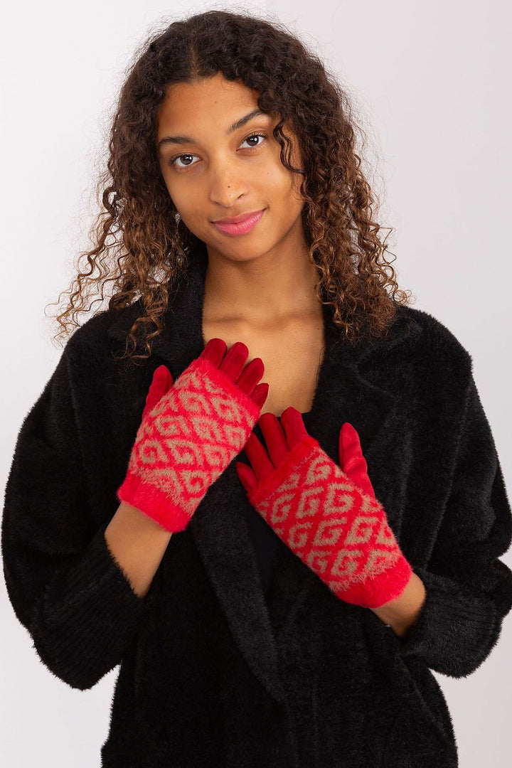Damen Winterhandschuhe mit Touchscreen | Glatte Handschuhe mit abziehbarem Strickteil und Blumenstickerei am Zeigefinger
