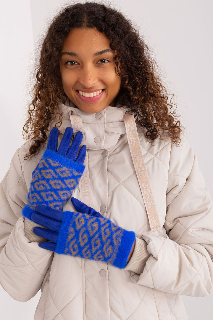 Damen Winterhandschuhe mit Touchscreen | Glatte Handschuhe mit abziehbarem Strickteil und Blumenstickerei am Zeigefinger