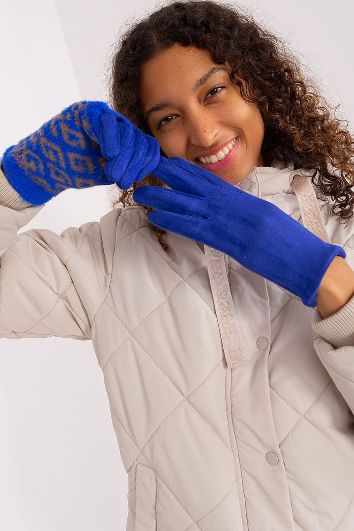 Damen Winterhandschuhe mit Touchscreen | Glatte Handschuhe mit abziehbarem Strickteil und Blumenstickerei am Zeigefinger