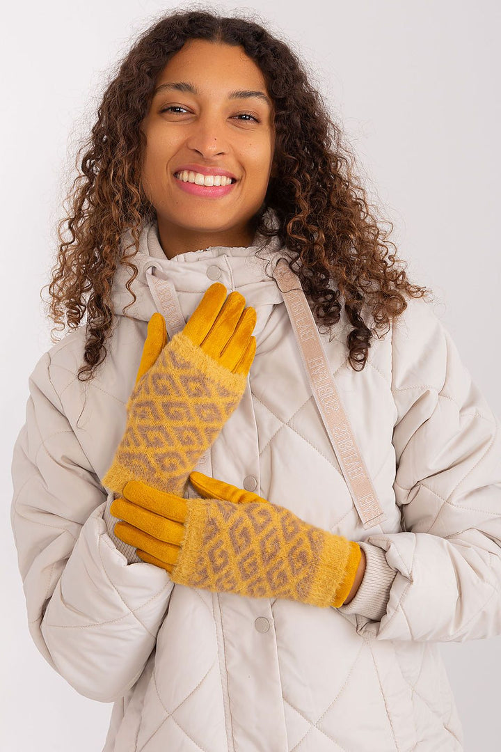 Damen Winterhandschuhe mit Touchscreen | Glatte Handschuhe mit abziehbarem Strickteil und Blumenstickerei am Zeigefinger