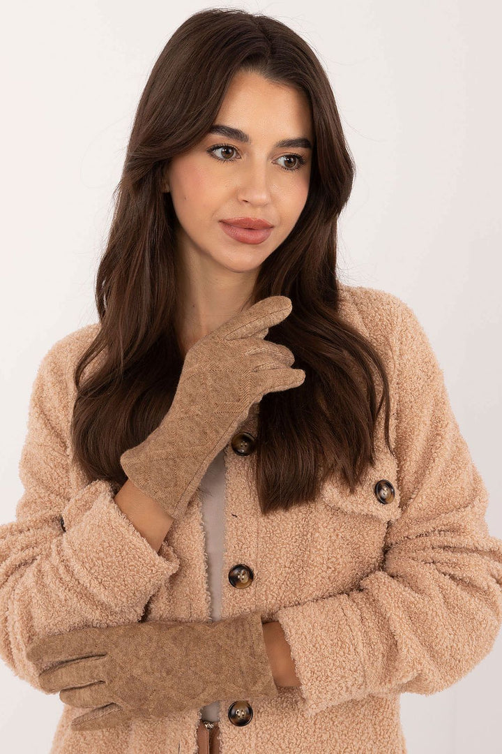 Damen Winterhandschuhe mit Touchscreen-Funktion | Warm gefütterte Handschuhe mit geometrischem Muster und Blumenstickerei