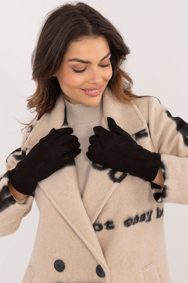 Damen Winterhandschuhe mit Touchscreen-Funktion | Warm gefütterte Handschuhe mit geometrischem Muster und Blumenstickerei