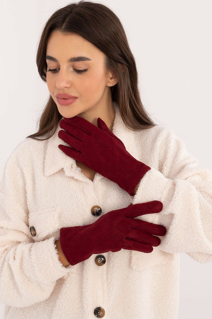 Damen Winterhandschuhe mit Touchscreen-Funktion | Warm gefütterte Handschuhe mit geometrischem Muster und Blumenstickerei