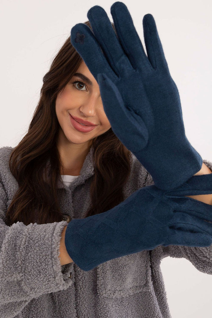 Damen Winterhandschuhe mit Touchscreen-Funktion | Warm gefütterte Handschuhe mit geometrischem Muster und Blumenstickerei