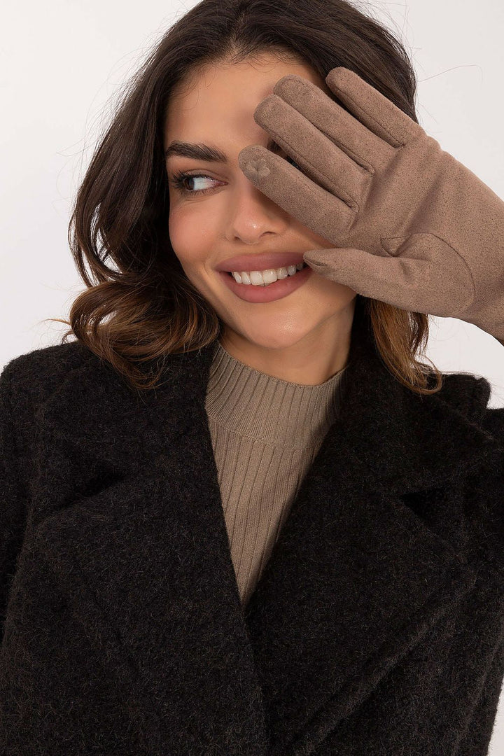 Damen Winterhandschuhe mit Touchscreen | Warm gefütterte Handschuhe mit Kunstleder-Details und Blumenstickerei für kalte Tage