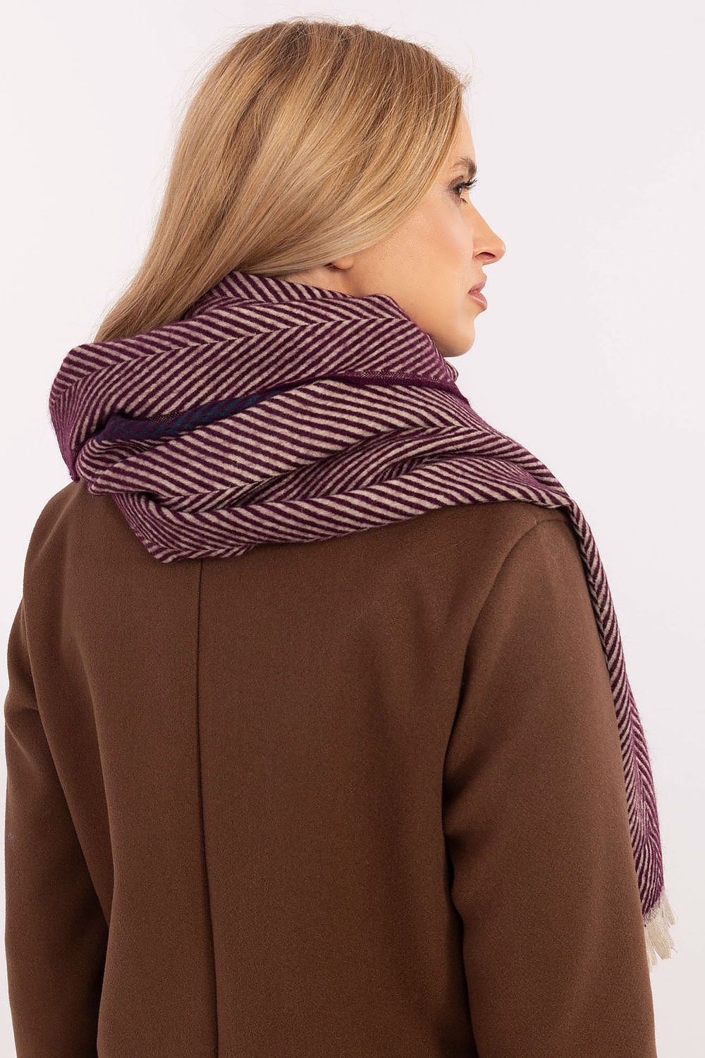 Winterschal mit Streifenmuster 194 cm | Weicher Schal aus 100 % Viskose mit Fransen für Damen und Herren | Alltag und Winter