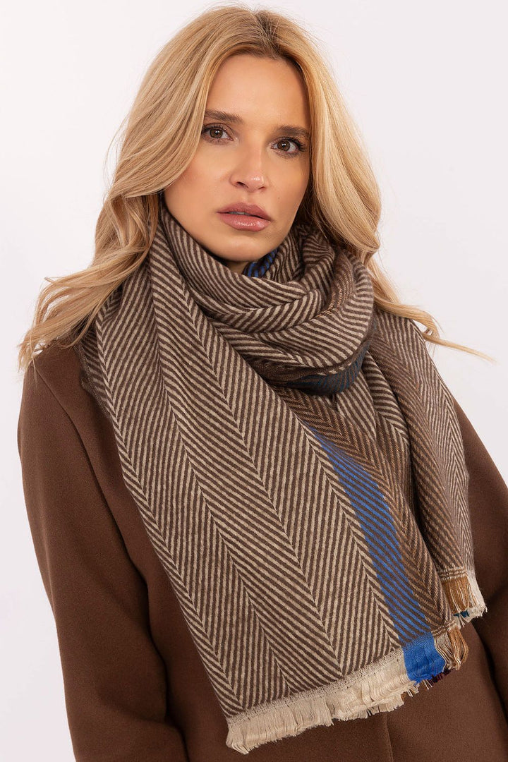 Winterschal mit Streifenmuster 194 cm | Weicher Schal aus 100 % Viskose mit Fransen für Damen und Herren | Alltag und Winter
