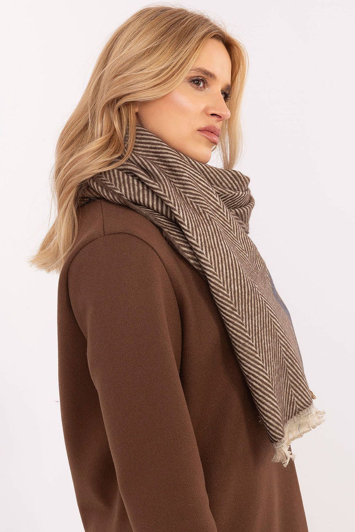 Winterschal mit Streifenmuster 194 cm | Weicher Schal aus 100 % Viskose mit Fransen für Damen und Herren | Alltag und Winter