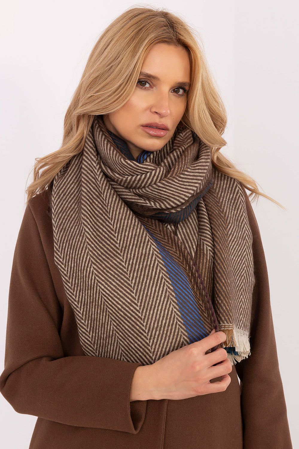 Winterschal mit Streifenmuster 194 cm | Weicher Schal aus 100 % Viskose mit Fransen für Damen und Herren | Alltag und Winter