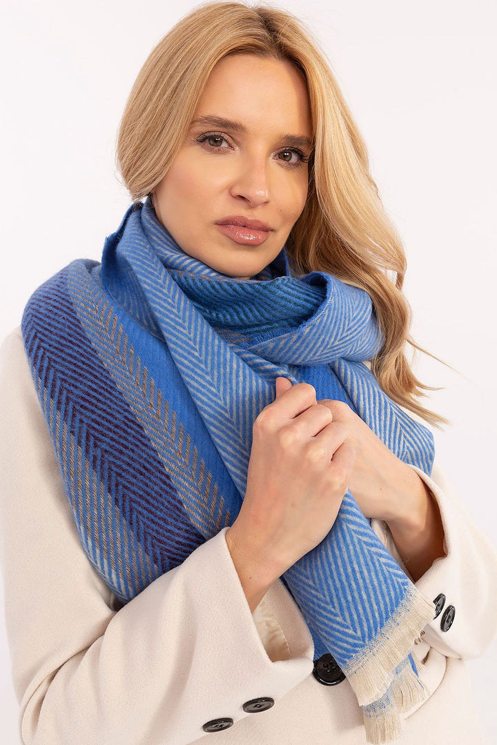 Winterschal mit Streifenmuster 194 cm | Weicher Schal aus 100 % Viskose mit Fransen für Damen und Herren | Alltag und Winter