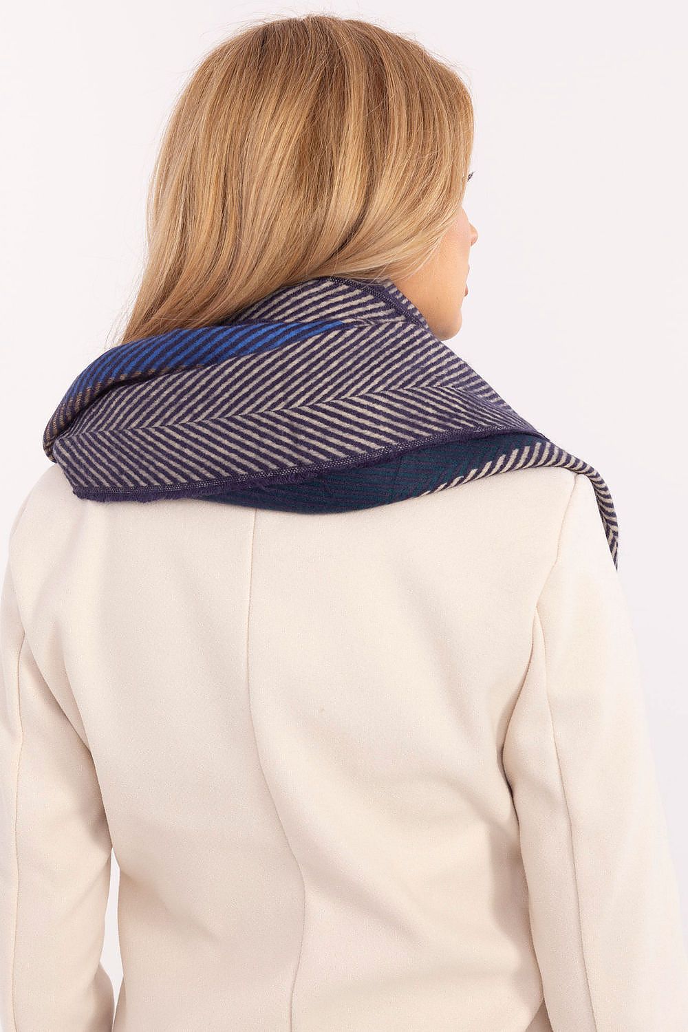 Winterschal mit Streifenmuster 194 cm | Weicher Schal aus 100 % Viskose mit Fransen für Damen und Herren | Alltag und Winter