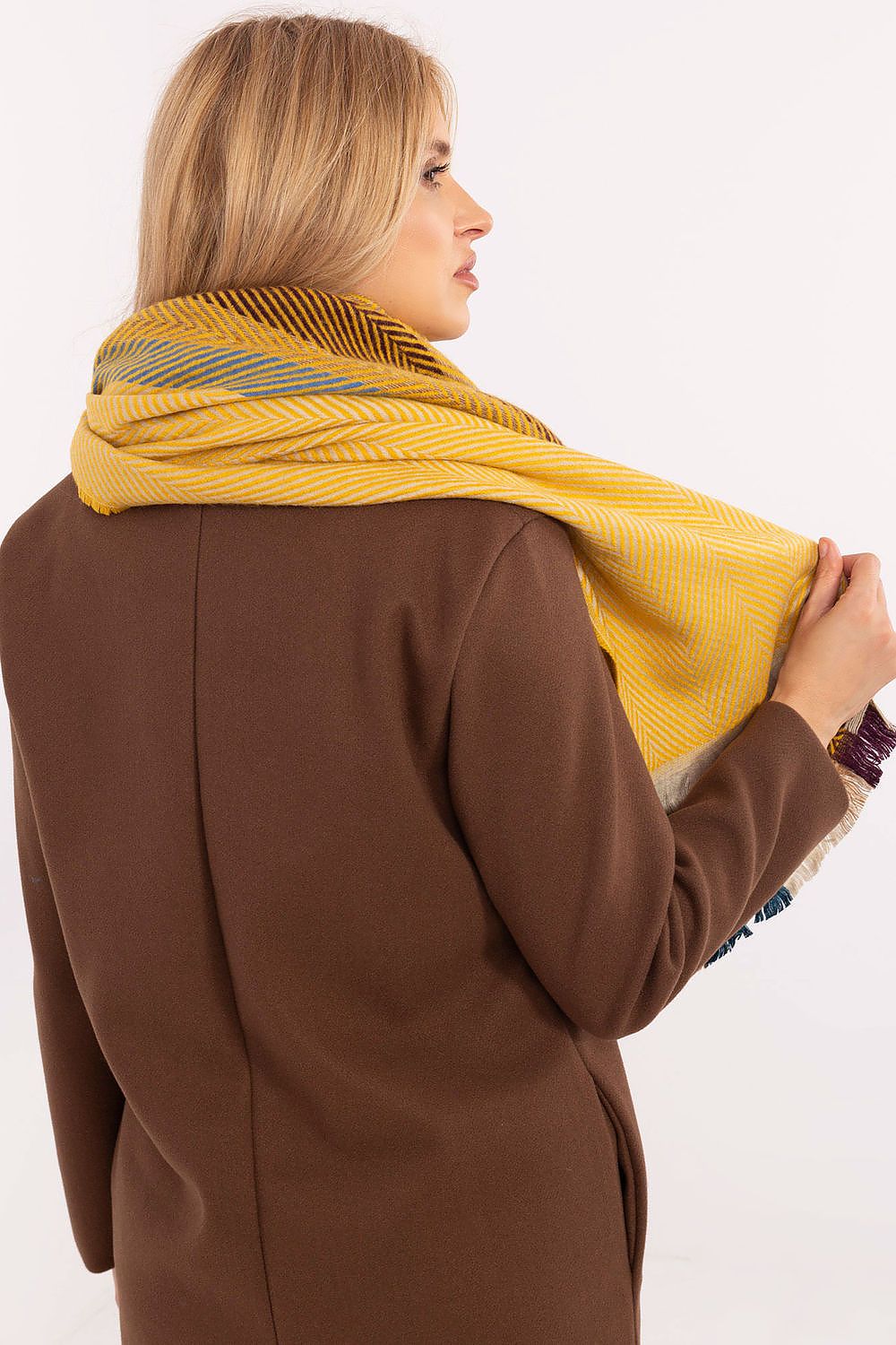 Winterschal mit Streifenmuster 194 cm | Weicher Schal aus 100 % Viskose mit Fransen für Damen und Herren | Alltag und Winter