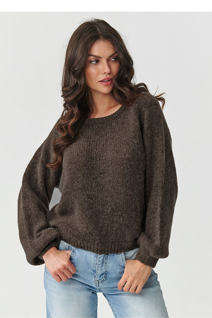 Damen Strickpullover aus Mohair-Wollmix | Flauschiger Pullover mit Rundhalsausschnitt und klassischem Schnitt für kalte Tage
