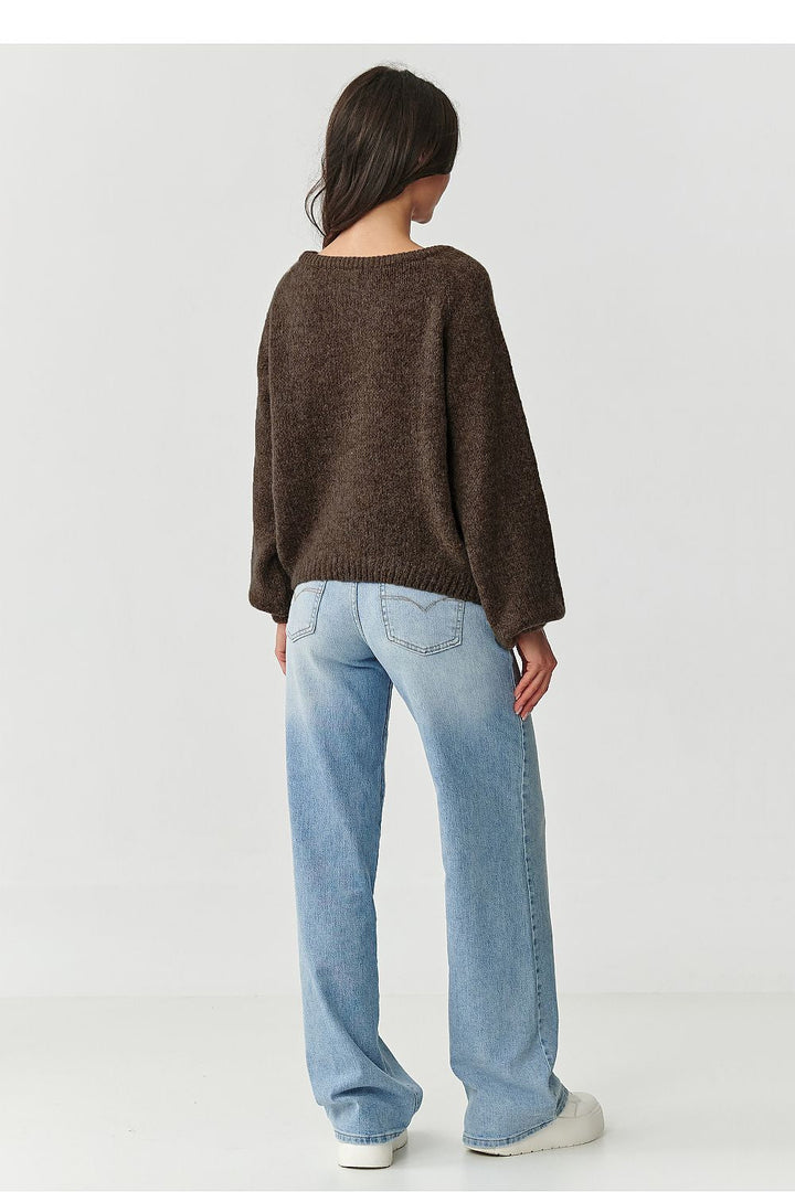 Damen Strickpullover aus Mohair-Wollmix | Flauschiger Pullover mit Rundhalsausschnitt und klassischem Schnitt für kalte Tage