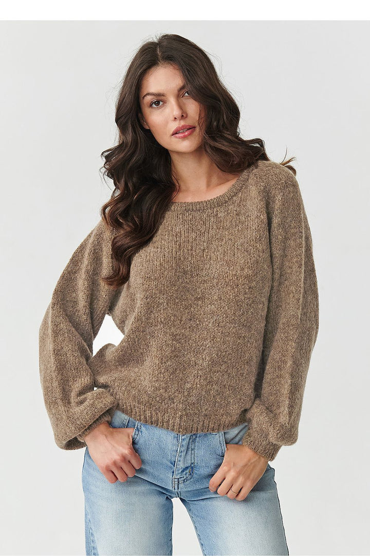 Damen Strickpullover aus Mohair-Wollmix | Flauschiger Pullover mit Rundhalsausschnitt und klassischem Schnitt für kalte Tage