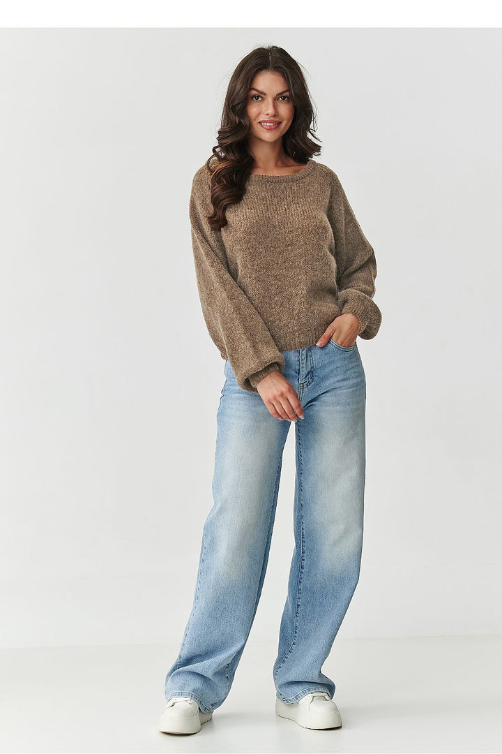 Damen Strickpullover aus Mohair-Wollmix | Flauschiger Pullover mit Rundhalsausschnitt und klassischem Schnitt für kalte Tage