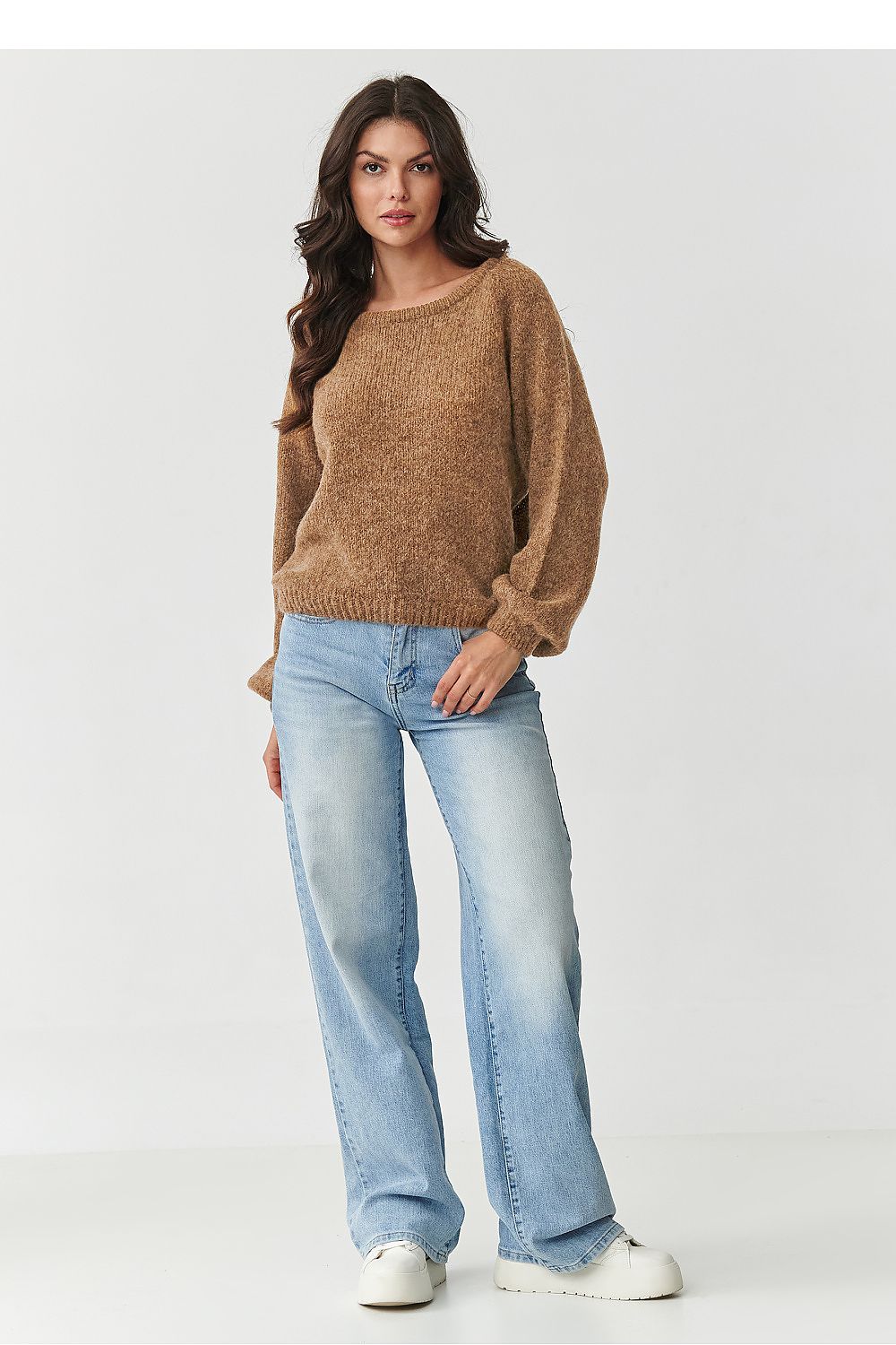 Damen Strickpullover aus Mohair-Wollmix | Flauschiger Pullover mit Rundhalsausschnitt und klassischem Schnitt für kalte Tage