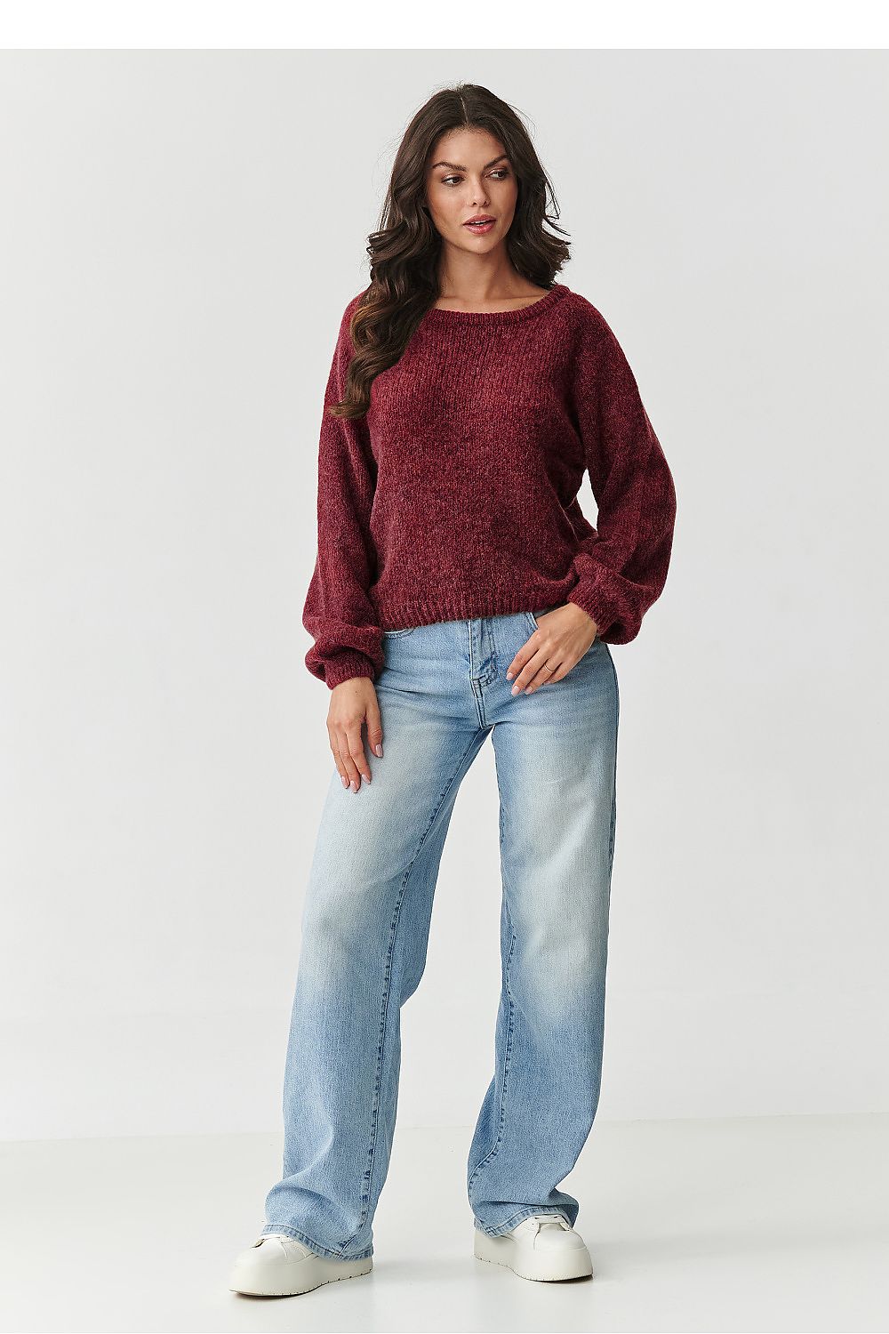 Damen Strickpullover aus Mohair-Wollmix | Flauschiger Pullover mit Rundhalsausschnitt und klassischem Schnitt für kalte Tage