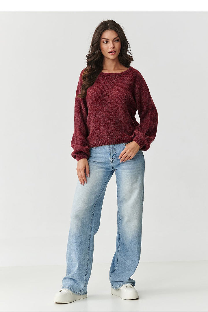 Damen Strickpullover aus Mohair-Wollmix | Flauschiger Pullover mit Rundhalsausschnitt und klassischem Schnitt für kalte Tage
