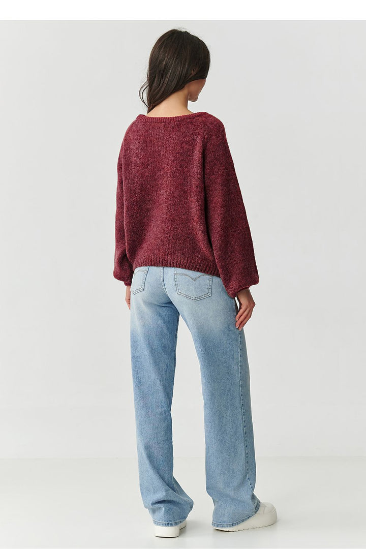 Damen Strickpullover aus Mohair-Wollmix | Flauschiger Pullover mit Rundhalsausschnitt und klassischem Schnitt für kalte Tage