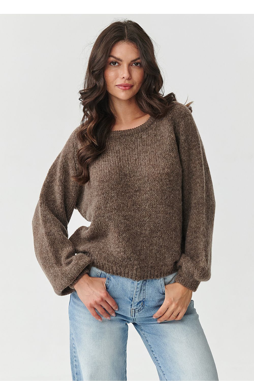 Damen Strickpullover aus Mohair-Wollmix | Flauschiger Pullover mit Rundhalsausschnitt und klassischem Schnitt für kalte Tage